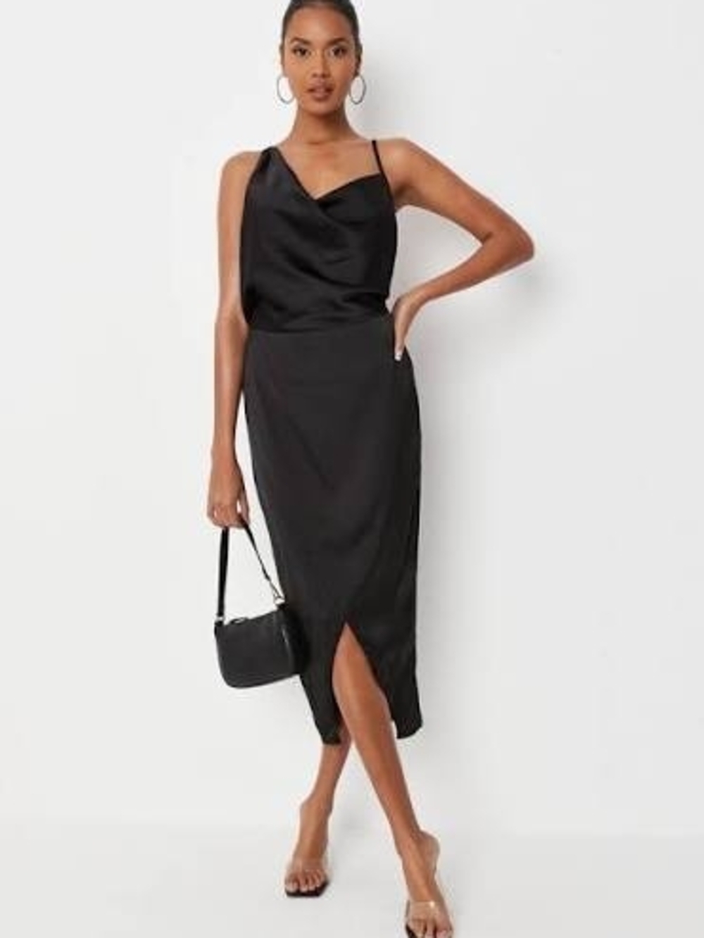 Missguided Satin Black Slip Dress